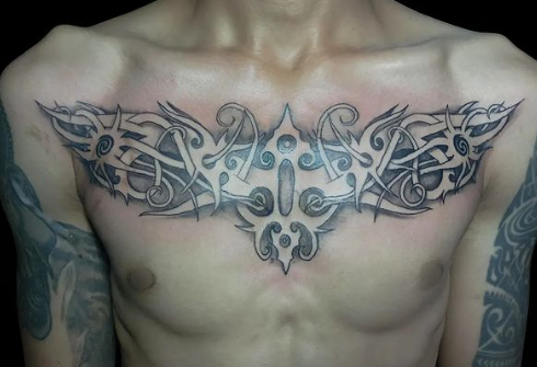 Shield Chest Tattoo