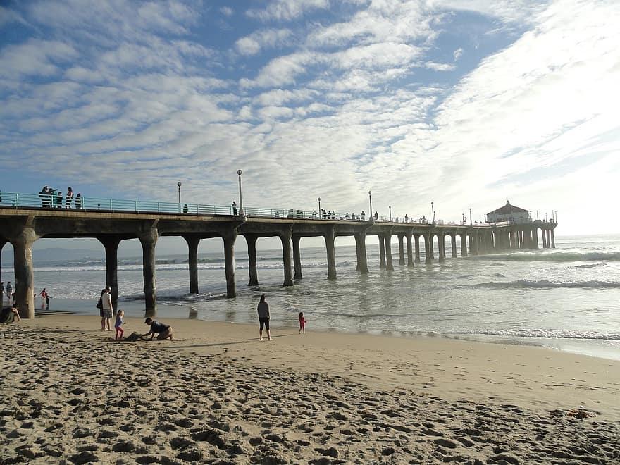 pier, santa, monica, beach, angeles, los, california, pacific, sea, coast,  sand | Pikist