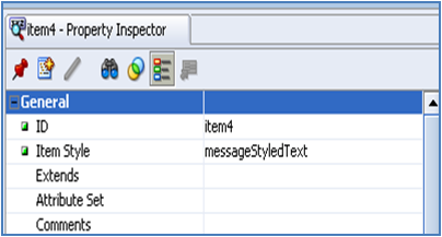Property Inspector of Message style text