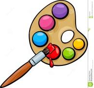 Brush And Palette Clip Art Cartoon Stock Vector - Illustration of ...