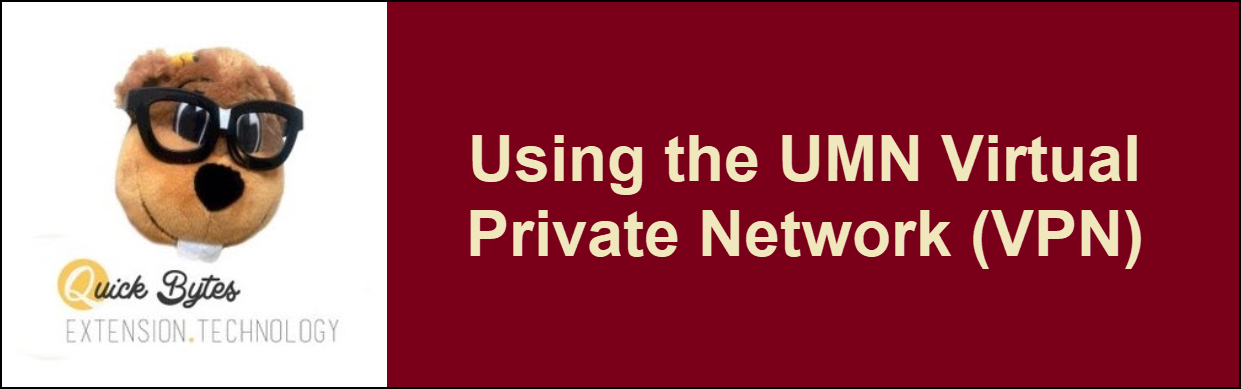 Banner: Using the UMN Virtual Private Network (VPN)