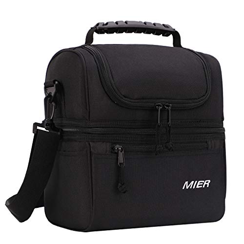 MIER 2 Compartment Lunch Bag for Men Women, Leakproof Insulated Cooler...