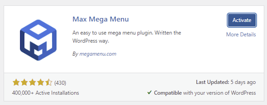 Banner do plugin Max Mega Menu do WordPress