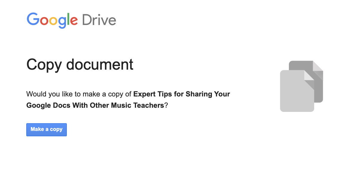 Google Drive Copy Document