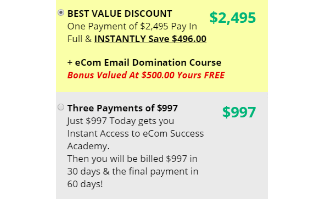 Adrian Morrison Course pricing