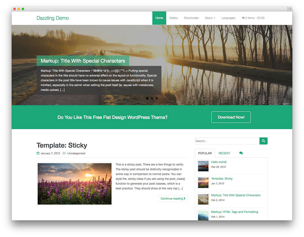 Deslumbrante - Plantilla gratuita Bootstrap Business