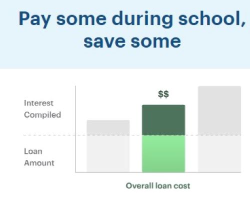 A graph demonstrating the overall Sallie Mae student loan cost after considering interest complied. 