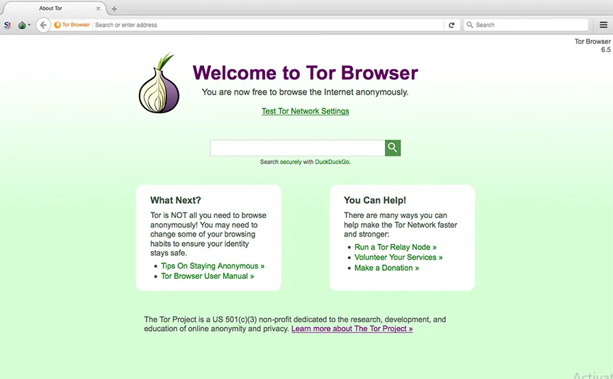 Tor browser homepage