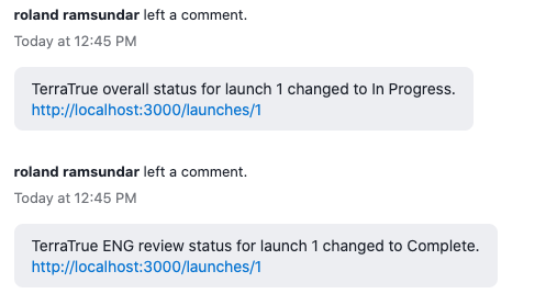 Ironclad comment showing that a launch status. 