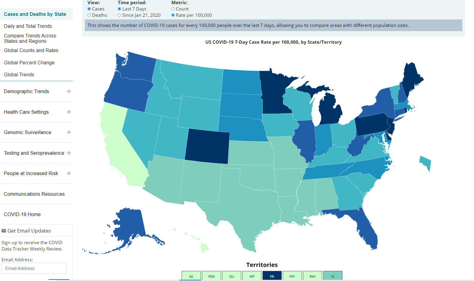 U.S. Center for Disease Control (CDC) maps during COVID