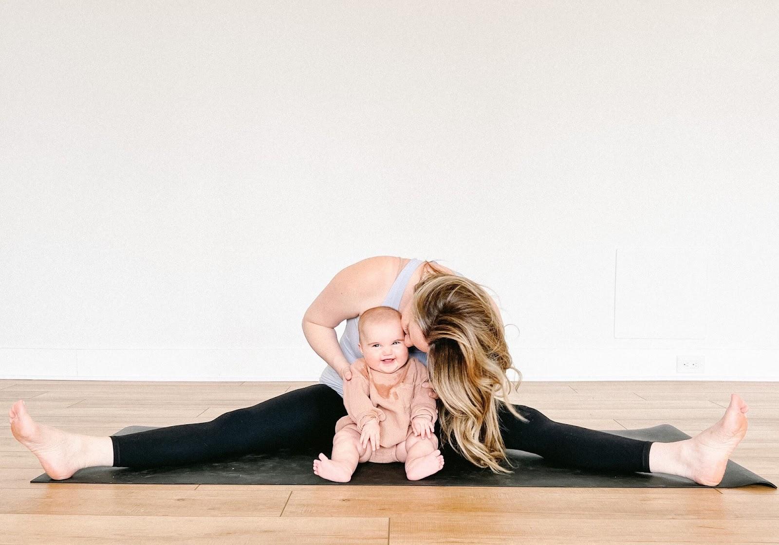 Yoga with baby - wide angle forward fold 2 - Kate Lombardo