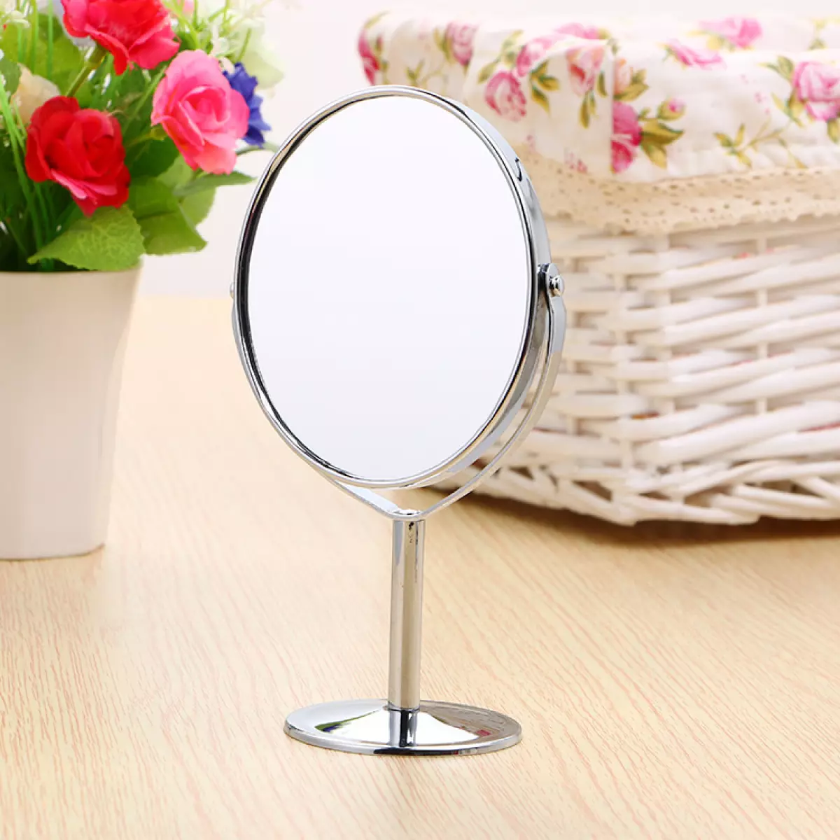 Gương tròn trang điểm để bàn tiện lợi
