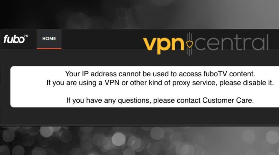 fubotv error your ip address cannot be used to access fubotv content