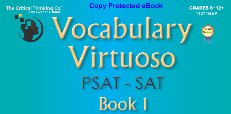 I really like the depth and the approach to vocabulary offered by The Critical Thinking Co.’s  Vocabulary Virtuoso PSAT-SAT Book 1 (Grades 8-12+). But, even better than that is my daughter likes it too! Win-Win! #hsreviews #TheCriticalThinkingCo