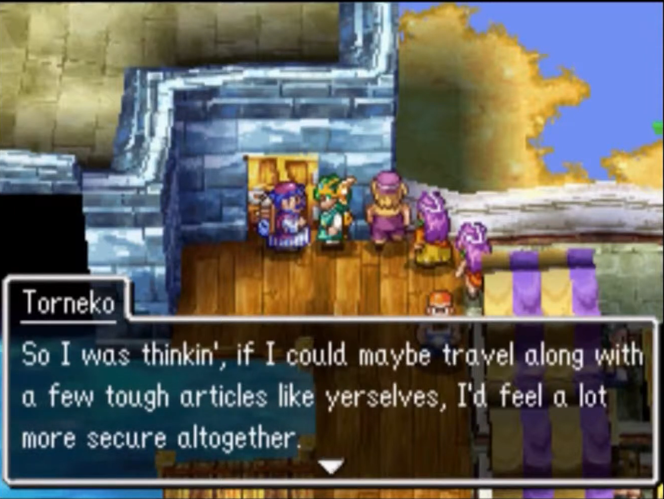 Torneko will join your party after you light the Pharos Beacon | Dragon Quest IV