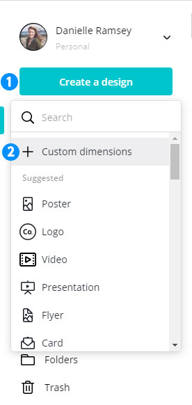 Create Custom Dimensions Design in Canva