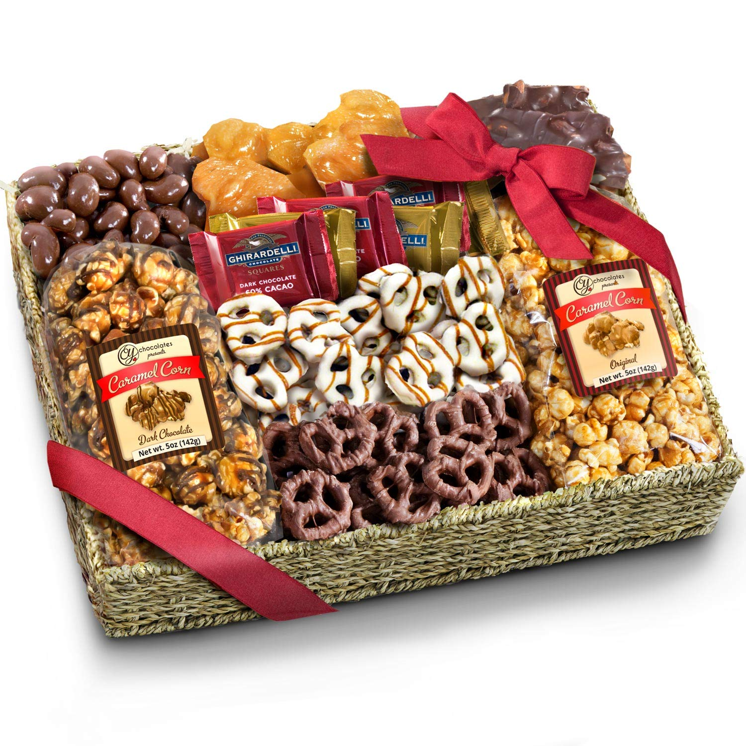 chocolate and caramel sweets gift basket
