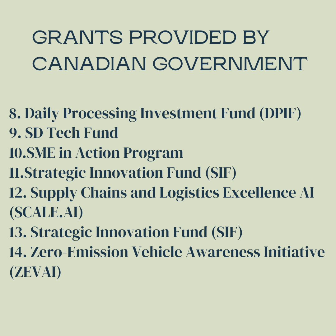 Grant From Canadian Govt 2