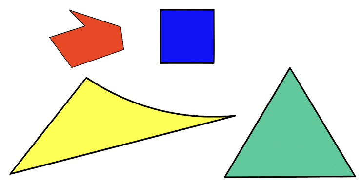 (The blue figure is a square. The green figure is an equilateral triangle.)