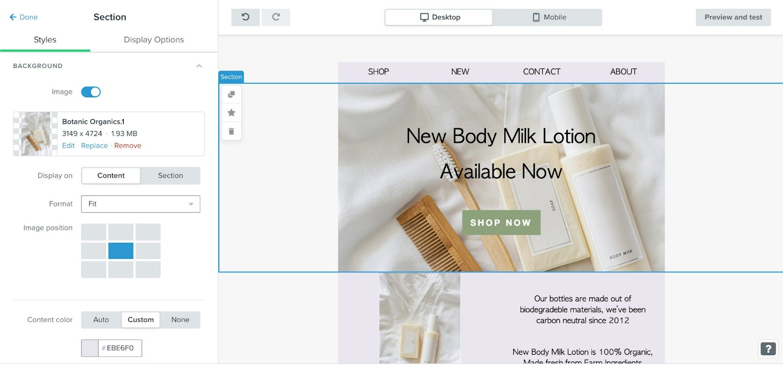 Klaviyo email builder