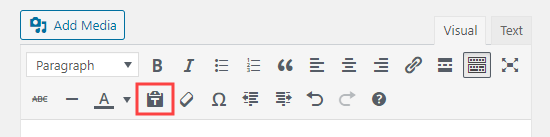 Use o botão 'Colar como texto' do WordPress para ativar o modo de texto simples