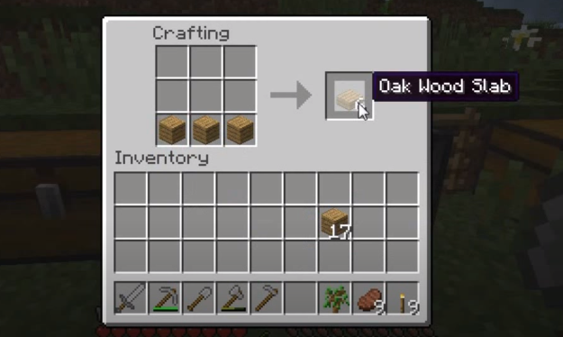 How to Make A Wood Slab: Minecraft Recipe