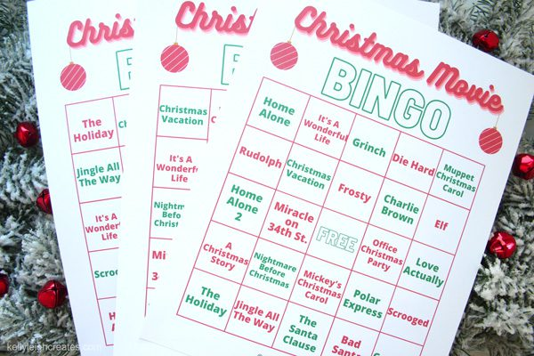 Christmas movie bingo