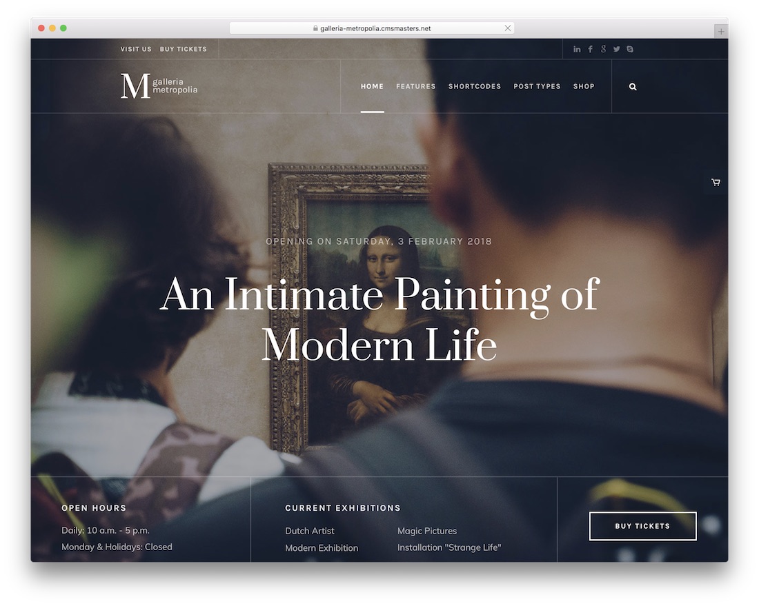 tema de wordpress de arte de galleria metropolia