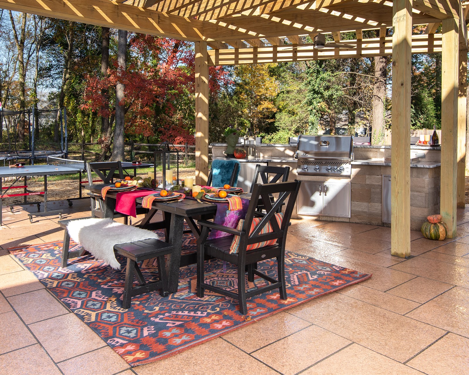 Another image of Polycor stone highlighted in this outdoor living space