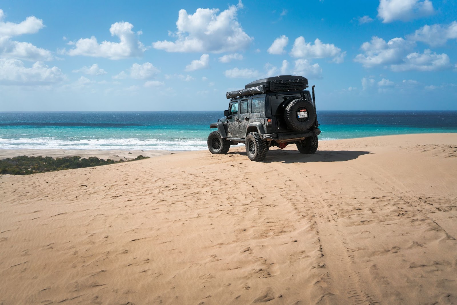 Jeep on the beach