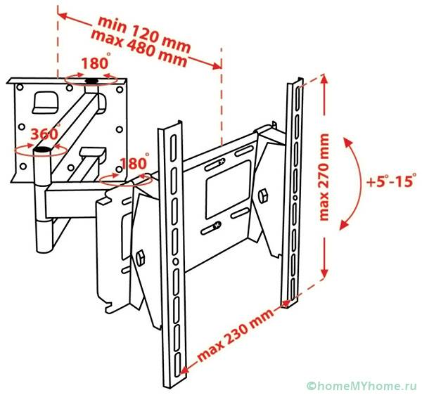 Чертеж кронштейна для телевизора