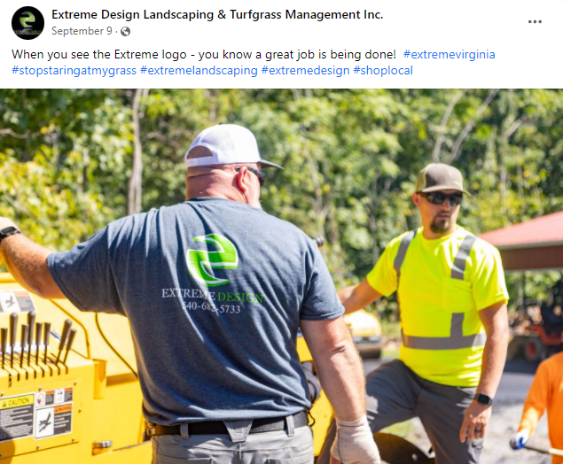 Landscaping Design and Turfgrass Management Company Facebook Post Example