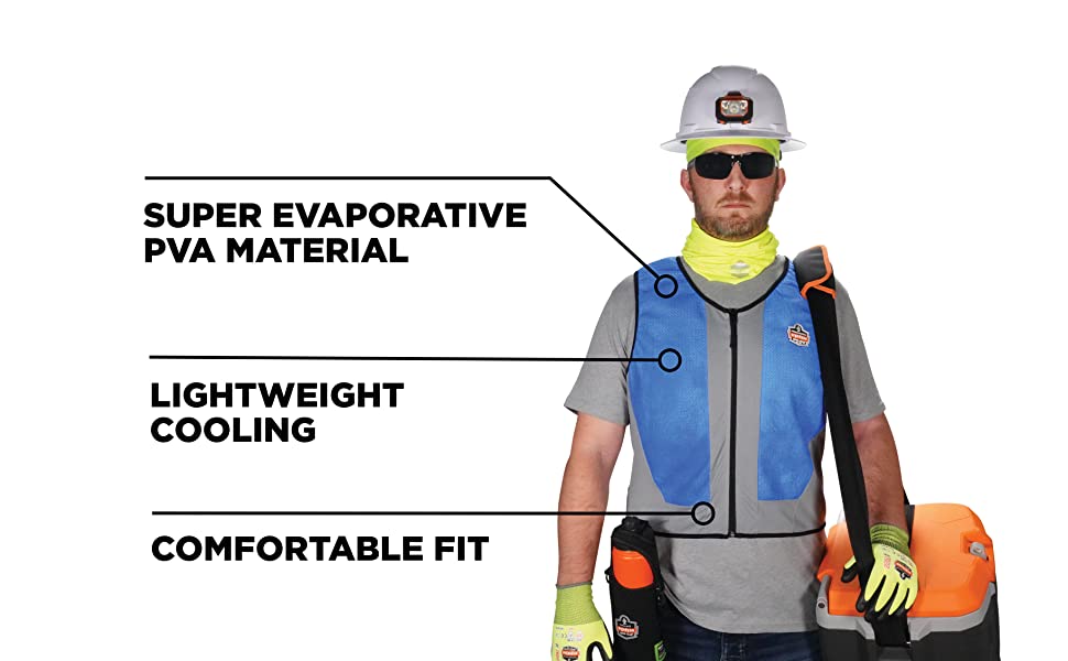 super evaporative, lightweight, remains cool for up to 4 hours
