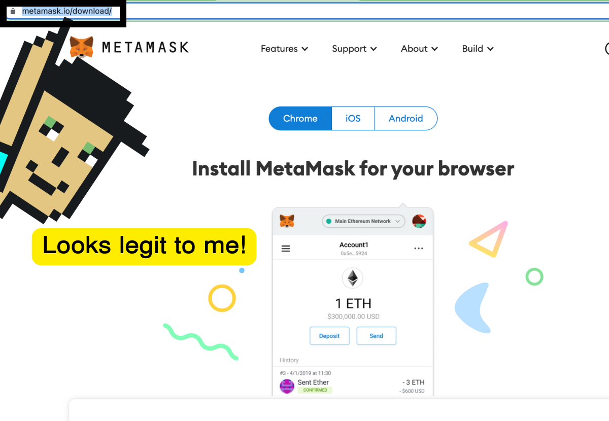 MetaMask official download page.