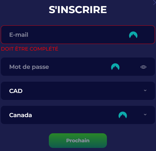 Processus d'inscription ZotaBet Casino