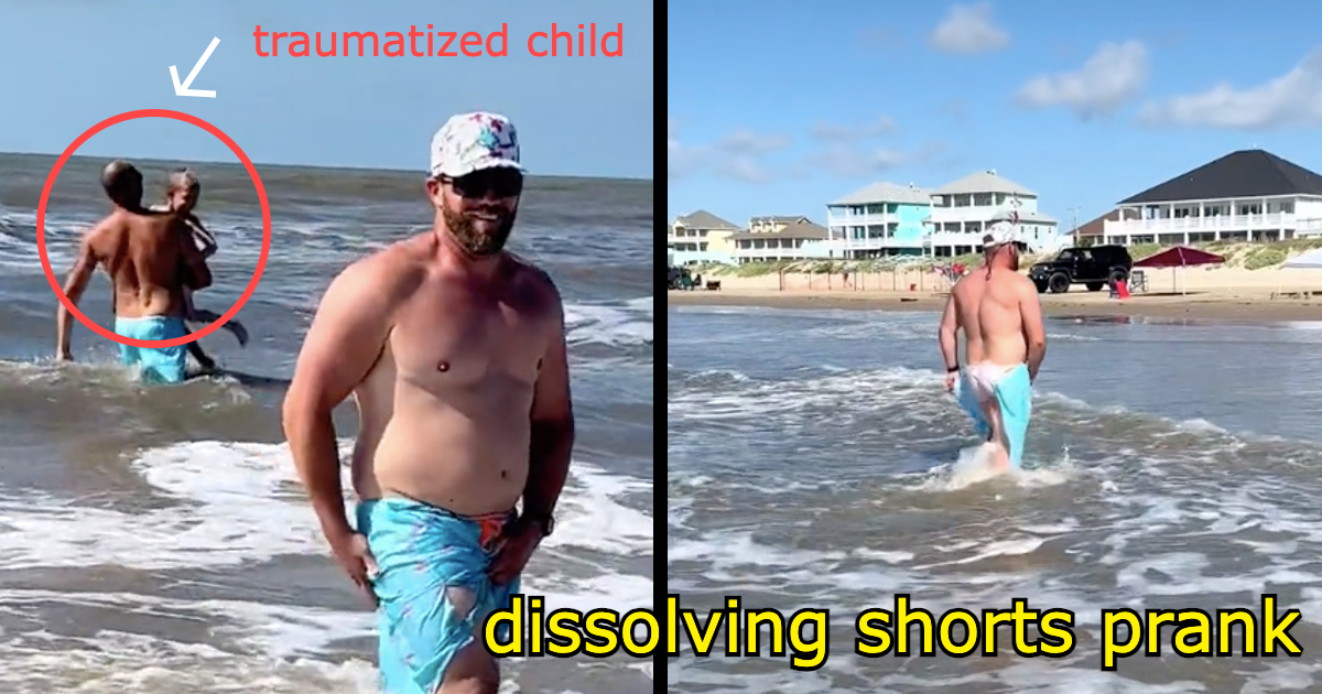 American Man Pranked at the Beach With Dissolving Swim Trunks, Wife is  Victorious in Humiliating the Whole Family in the Process - FAIL Blog -  Funny Fails