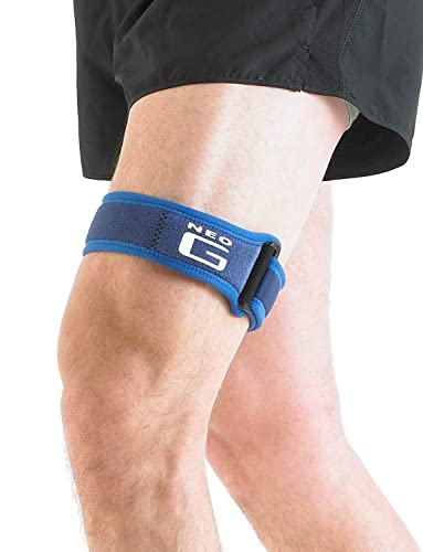 Neo G ITB Band - Knee Strap For Jumpers Knee, Tendonitis, Joint Pain, Tendon Overuse, Basketball, Running, Soccer, Tennis - Adjustable Compression Support - Class 1 Medical Device - One Size - Blue