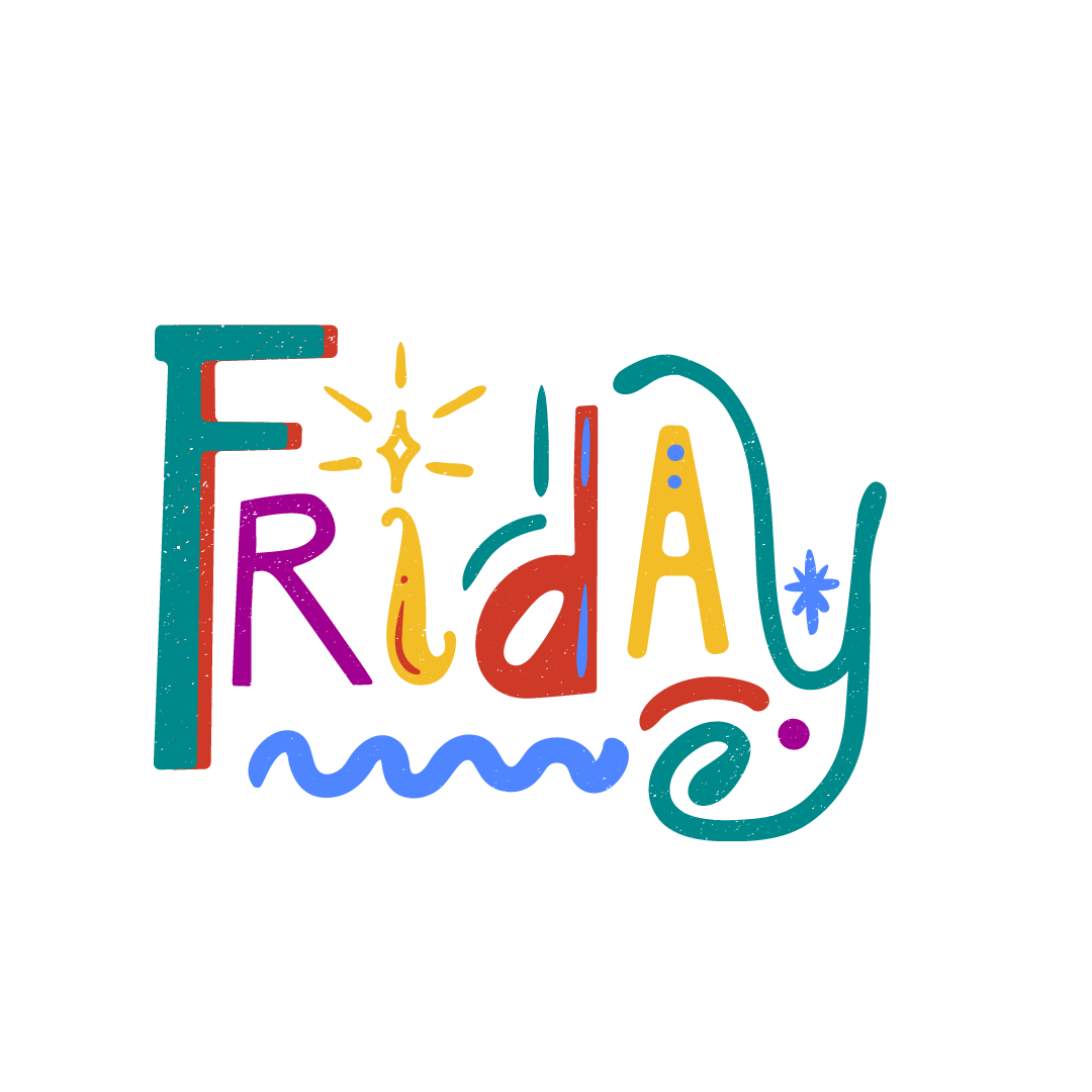a cartoon image showing Friday written on it