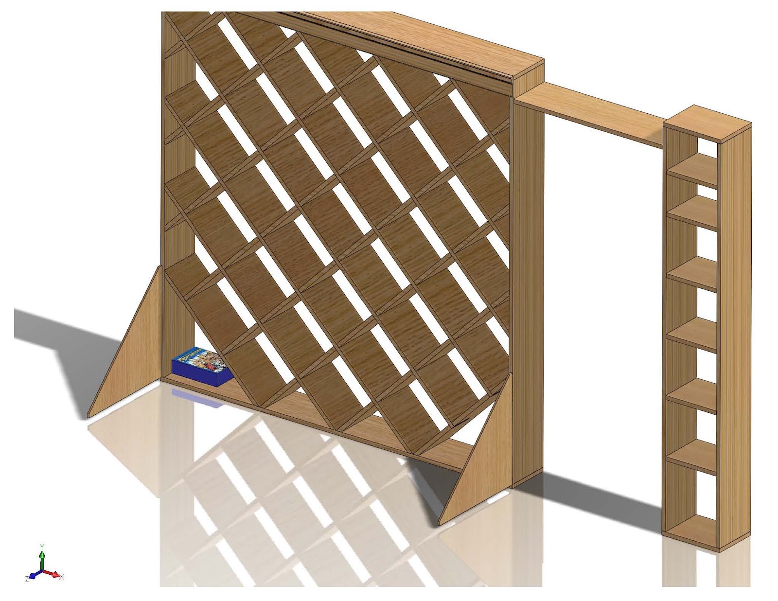 Plans to build Diagonal Bookcase Design Plans PDF Plans