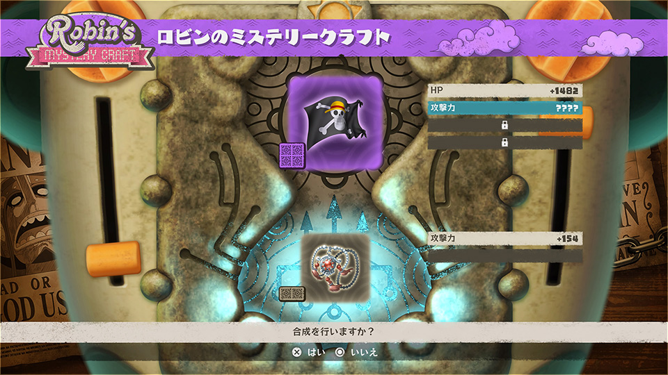 screenshot del crafting di one piece odyssey