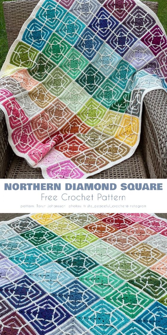 blanket made with colorful squares