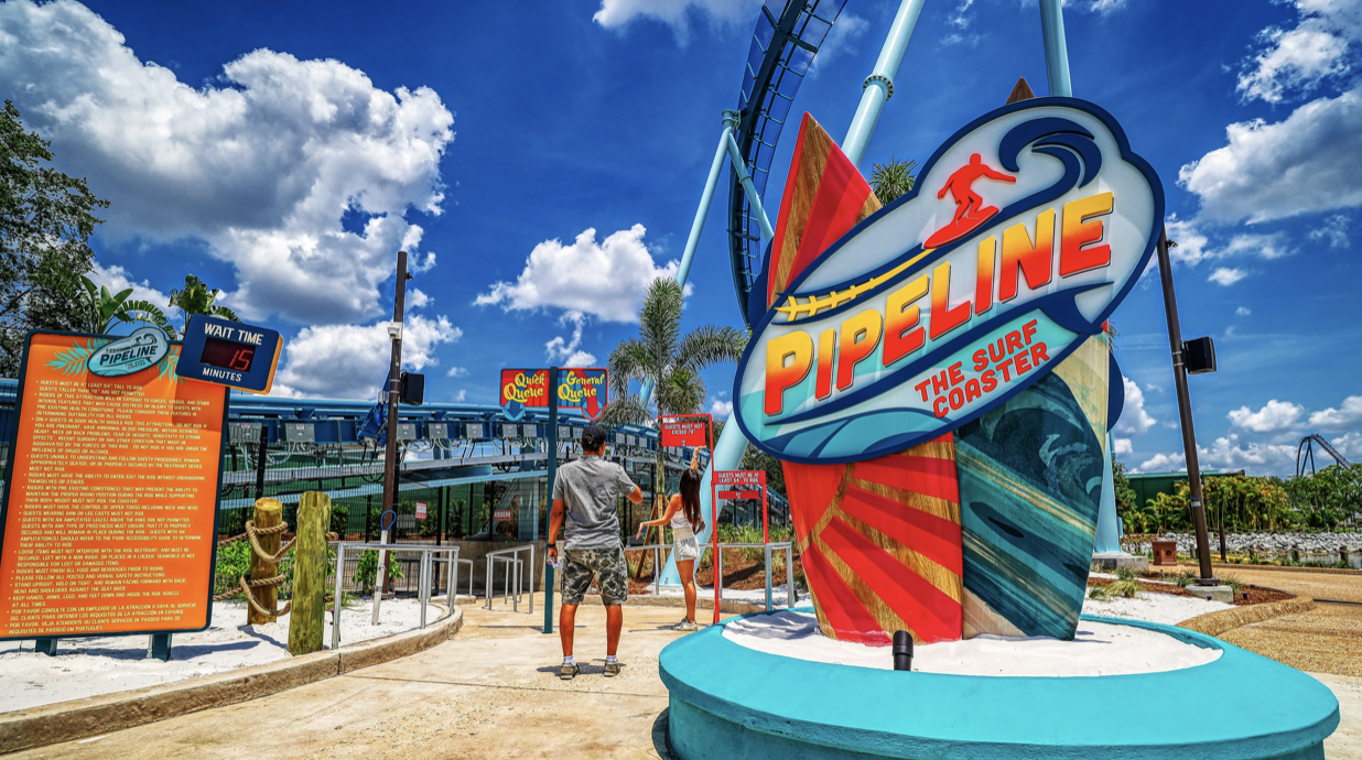 Pipeline: The Surf Coaster! SeaWorld Orlando 2023 Roller Coaster! 