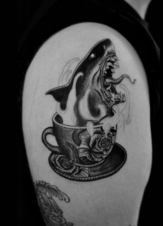Tea Cup With Fantastic Tattoo Better Shark Week