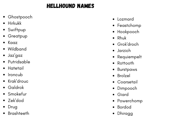 Hellhound Names