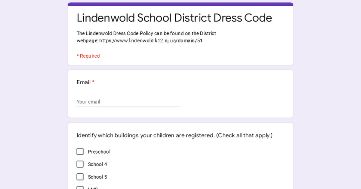 Lindenwold School District Dress Code
