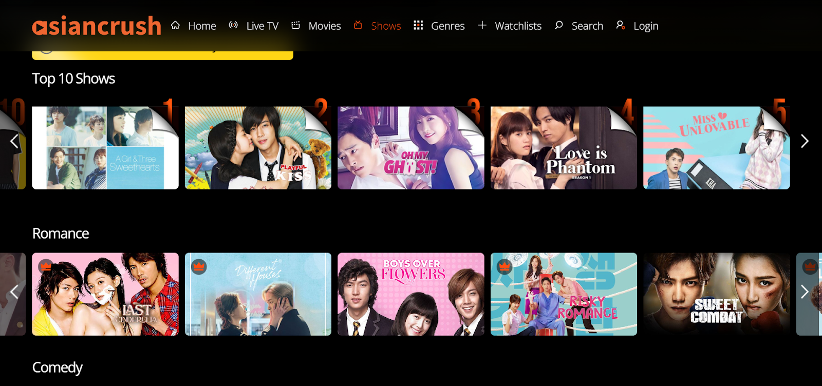 watch free kdramas on Asian crush