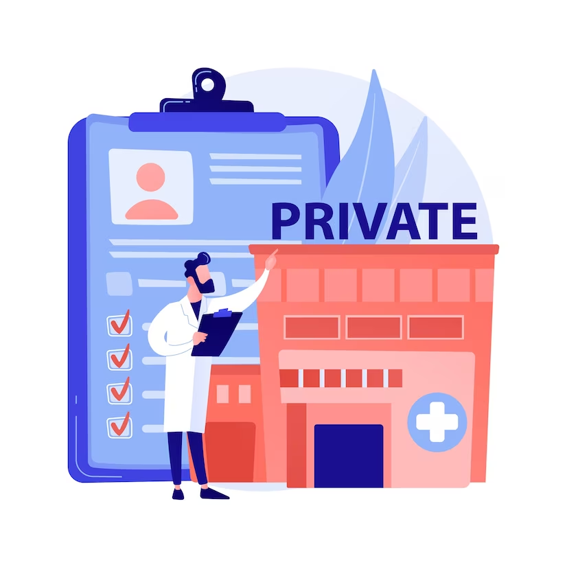 Abstract illustration of private healthcare concept.