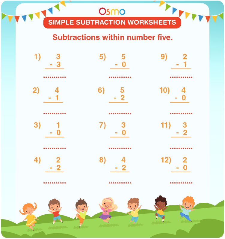 Subtraction Worksheets for Kindergarten