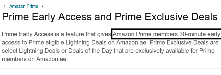 Amazon prime showing early bird deals fomo