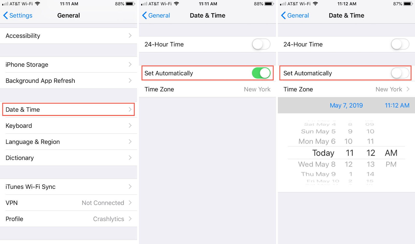 Reset Time Zone And Set Date & Time Automatically